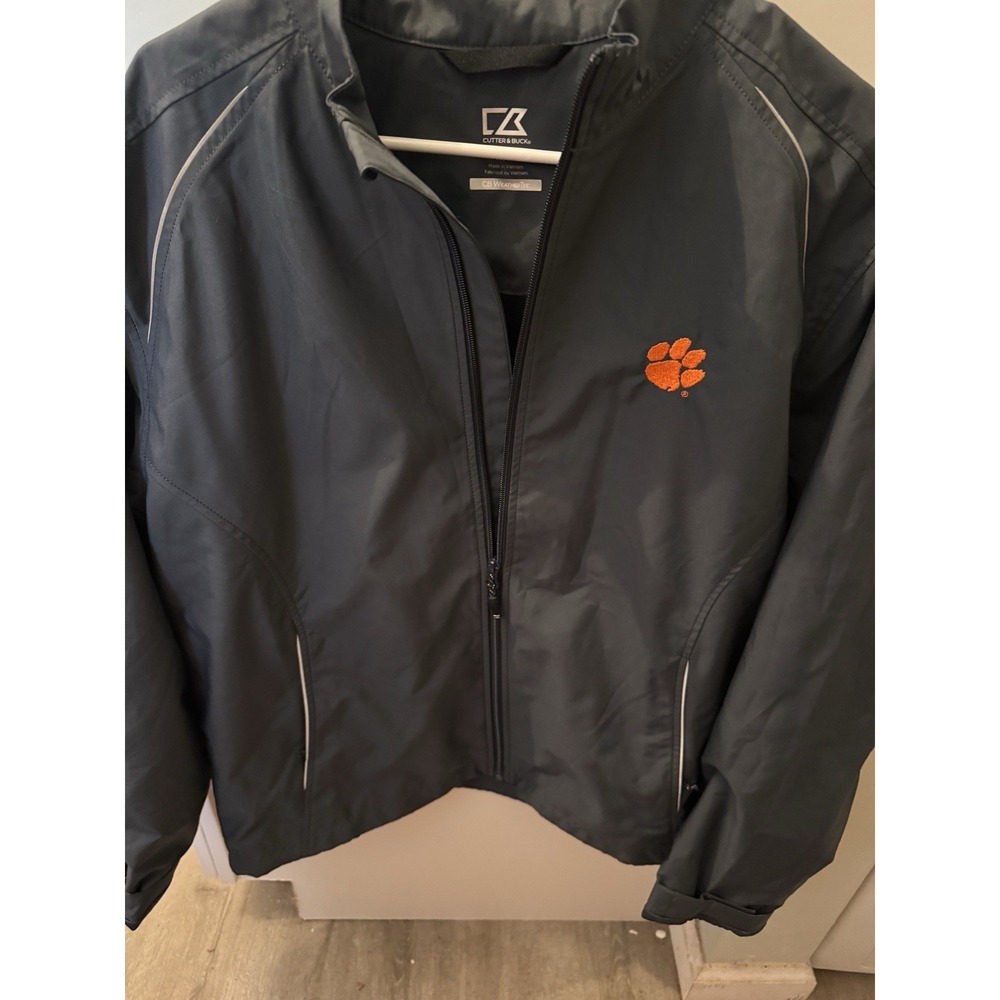 Clemson Tigers Cutter & Buck Weather Tec Dark Gray /Medium /Windbreaker